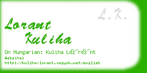 lorant kuliha business card